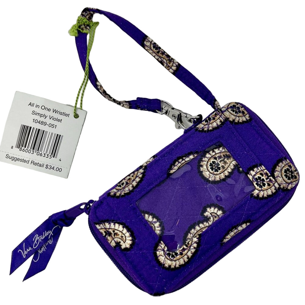 Vera Bradley Shoulder Bag NWT & NWT Matching Wristlet Simply Violet - Picture 14 of 16
